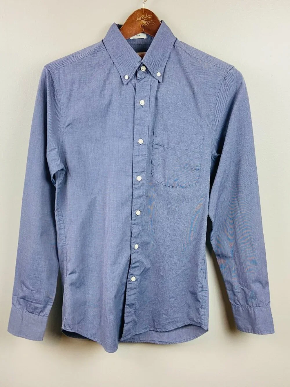 J Crew Secret Wash Mens Button Down Slim Fit Size XS 100's 2-Ply Yarn Classic